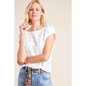 NWT Anthropologie Maeve Barton White Blouse - Size 6